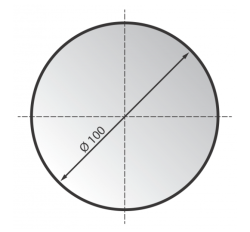 Plech pod kachle, kruh, antracit, 100 x 100 cm