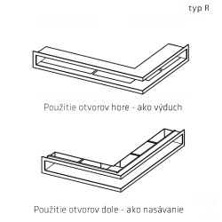 Rohov ventilan otvor, biela, R / 500 x 700 x 70 / 626, KARL