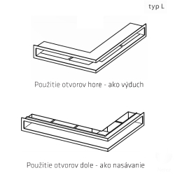 Rohov ventilan otvor, biela, L / 700 x 500 x 70 / 626, KARL